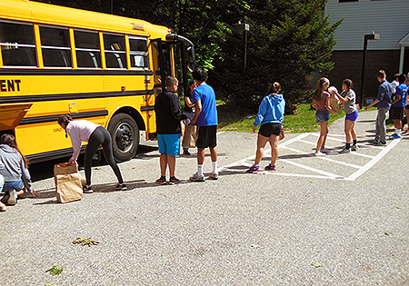 OceanView & Falmouth School Students Stock Food Pantry