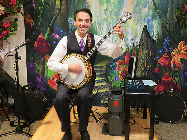 Peter Mezoian Playing Banjo at 32 Anniversary Party